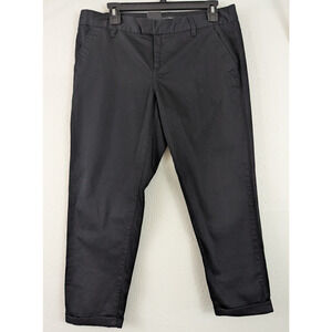 New Calvin Klein sz 10 Crop or Ankle Pants black cuffs stretchy women 1500
